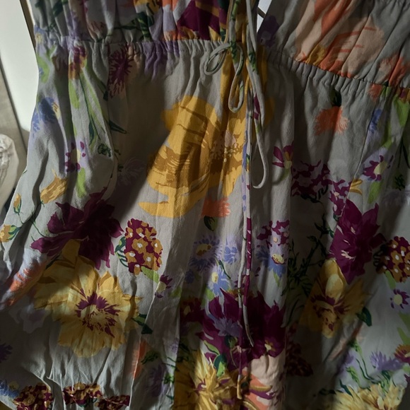 H&M V neck Linen blend Dress NWOT - Picture 2 of 3